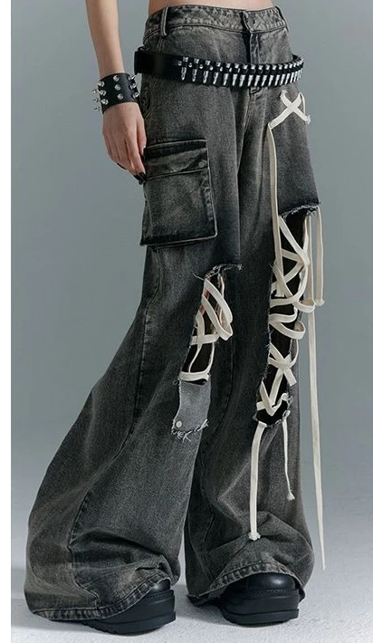 American High Street Babes Strap Pocket Tooling Jeans Summer High Waist Loose Wide Leg Floor Pants
American High Street Babes Strap Pocket Tooling Jeans Summer High Waist Loose Wide Leg Floor Pants