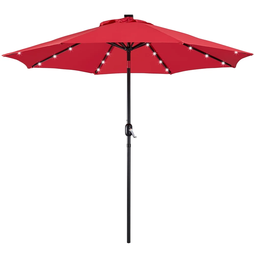 32 LED Light Outdoor Patio Umbrella, 9ft Red Shade for Garden or Deck
32 LED Light Outdoor Patio Umbrella, 9ft Red Shade for Garden or Deck