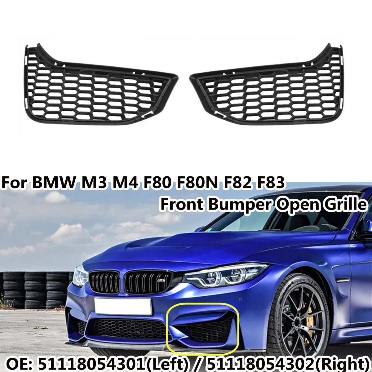 RM-CAR FRONT BUMPER LOWER GRILL COVER Honeycomb FOR BMW 3 4 SERIES M3 M4 F80 F82 F83 2012-2018 Fog Light Grille 51118054301
RM-CAR FRONT BUMPER LOWER GRILL COVER Honeycomb FOR BMW 3 4 SERIES M3 M4 F80 F82 F83 2012-2018 Fog Light Grille 51118054301