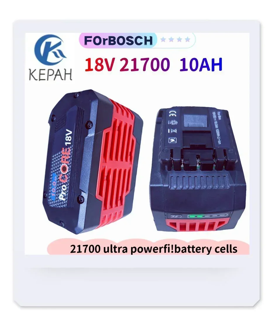Аккумуляторная батарея Bosch 21700 5S2P 18 в 10 Ач для беспроводных инструментов, подходит для Bosch BAT618 GBA18V 10000 мАч, замена батареи ProCORE
Аккумуляторная батарея Bosch 21700 5S2P 18 в 10 Ач для беспроводных инструментов, подходит для Bosch BAT618 GBA18V 10000 мАч, замена батареи ProCORE