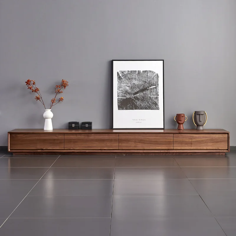 Black walnut living room floor cabinet TV cabinet
Black walnut living room floor cabinet TV cabinet
