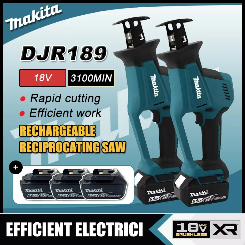 Makita DJR189 Cordless Electric Reciprocating Saw Brushless Rechargeable Wood Metal Cutting Saw Portable Saw Power Tool 18V
Makita DJR189 Cordless Electric Reciprocating Saw Brushless Rechargeable Wood Metal Cutting Saw Portable Saw Power Tool 18V