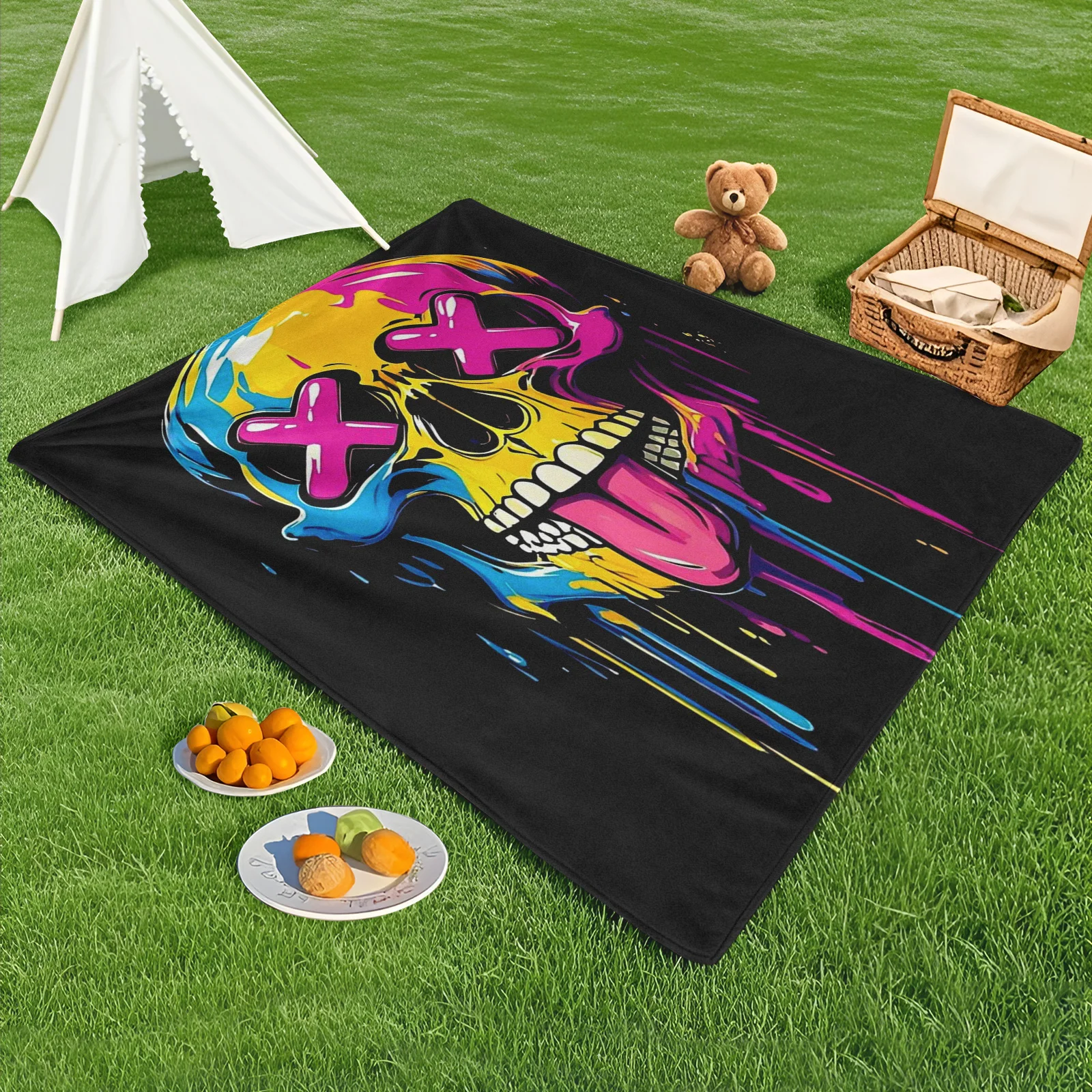 Vibrant Skull Design Melting Effect Tongue Out Outdoor Blanket For Cozy Comfort And Unique Style
Vibrant Skull Design Melting Effect Tongue Out Outdoor Blanket For Cozy Comfort And Unique Style