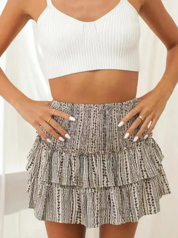 Summer Skirts For Women 2025 Pleated Skirt Ruffle Printed Pleated Lace Skirt Streetwear Women's Short Skirt Female Clothing
Summer Skirts For Women 2025 Pleated Skirt Ruffle Printed Pleated Lace Skirt Streetwear Women's Short Skirt Female Clothing