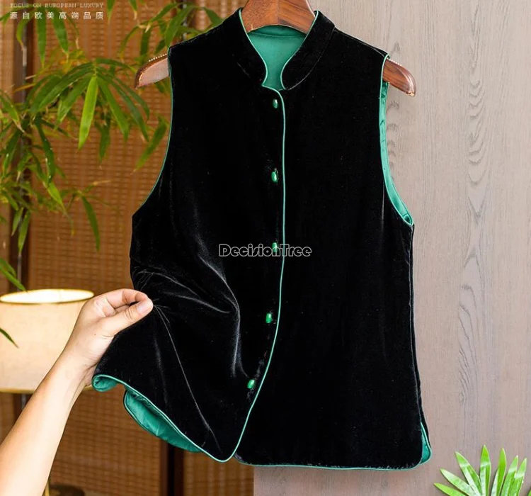 2023 velvet chinese improved stand collar vintage sleeveless tang suit top women's blouse vest chinese style daily short vest
2023 velvet chinese improved stand collar vintage sleeveless tang suit top women's blouse vest chinese style daily short vest