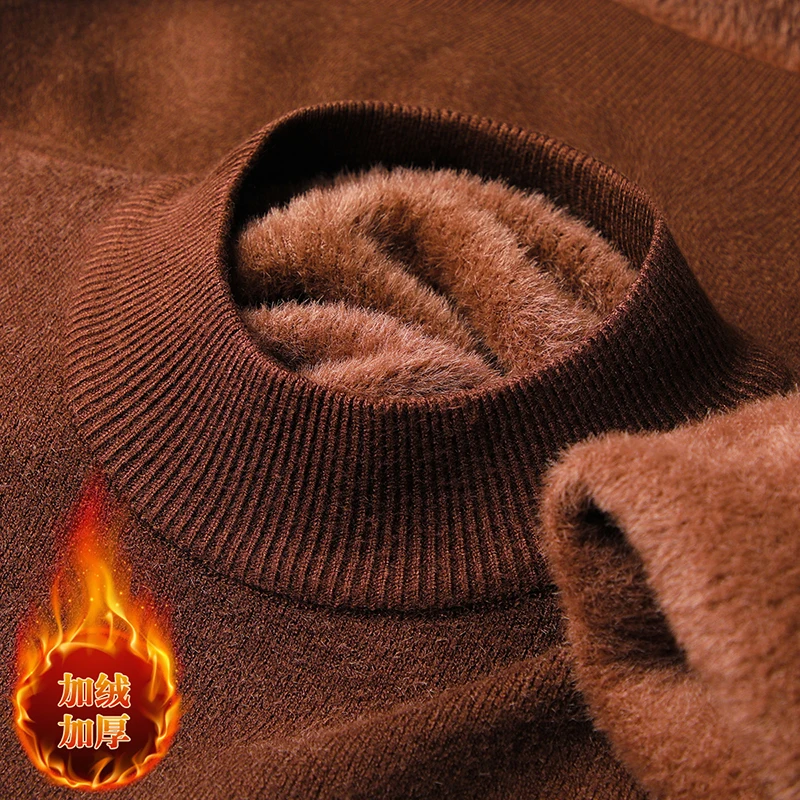 Мужской свитер с полувысоким воротником и толстым бархатом для тепла, зимний цельный бархатный однотонный вязаный свитер с длинными рукавами
Мужской свитер с полувысоким воротником и толстым бархатом для тепла, зимний цельный бархатный однотонный вязаный свитер с длинными рукавами