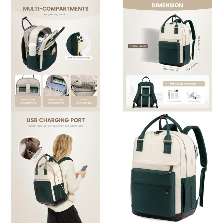 Travel Laptop Backpack Women, Anti-theft Laptop Bag with USB Port, Fashion Waterproof Computer Backpacks Teacher Nurse Backpack
Travel Laptop Backpack Women, Anti-theft Laptop Bag with USB Port, Fashion Waterproof Computer Backpacks Teacher Nurse Backpack