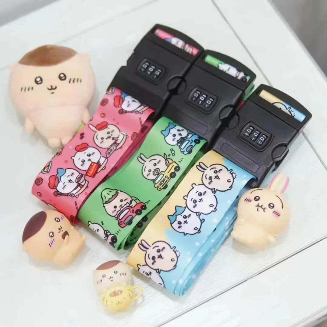 Chiikawas Luggage Strap Kawaii Cartoon Hachiware Usagi Aircraft Luggage Carrying Straps Password Packing Tape Toys Girls
Chiikawas Luggage Strap Kawaii Cartoon Hachiware Usagi Aircraft Luggage Carrying Straps Password Packing Tape Toys Girls