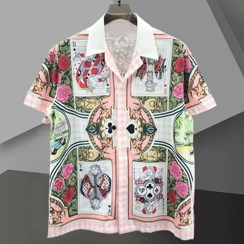 Holiday Casual Dress Blouse Brand Clothes Shirts Men Hawaiian Poker Floral Print Short Sleeve Shirt Slim Mode Chemise Homme
Holiday Casual Dress Blouse Brand Clothes Shirts Men Hawaiian Poker Floral Print Short Sleeve Shirt Slim Mode Chemise Homme