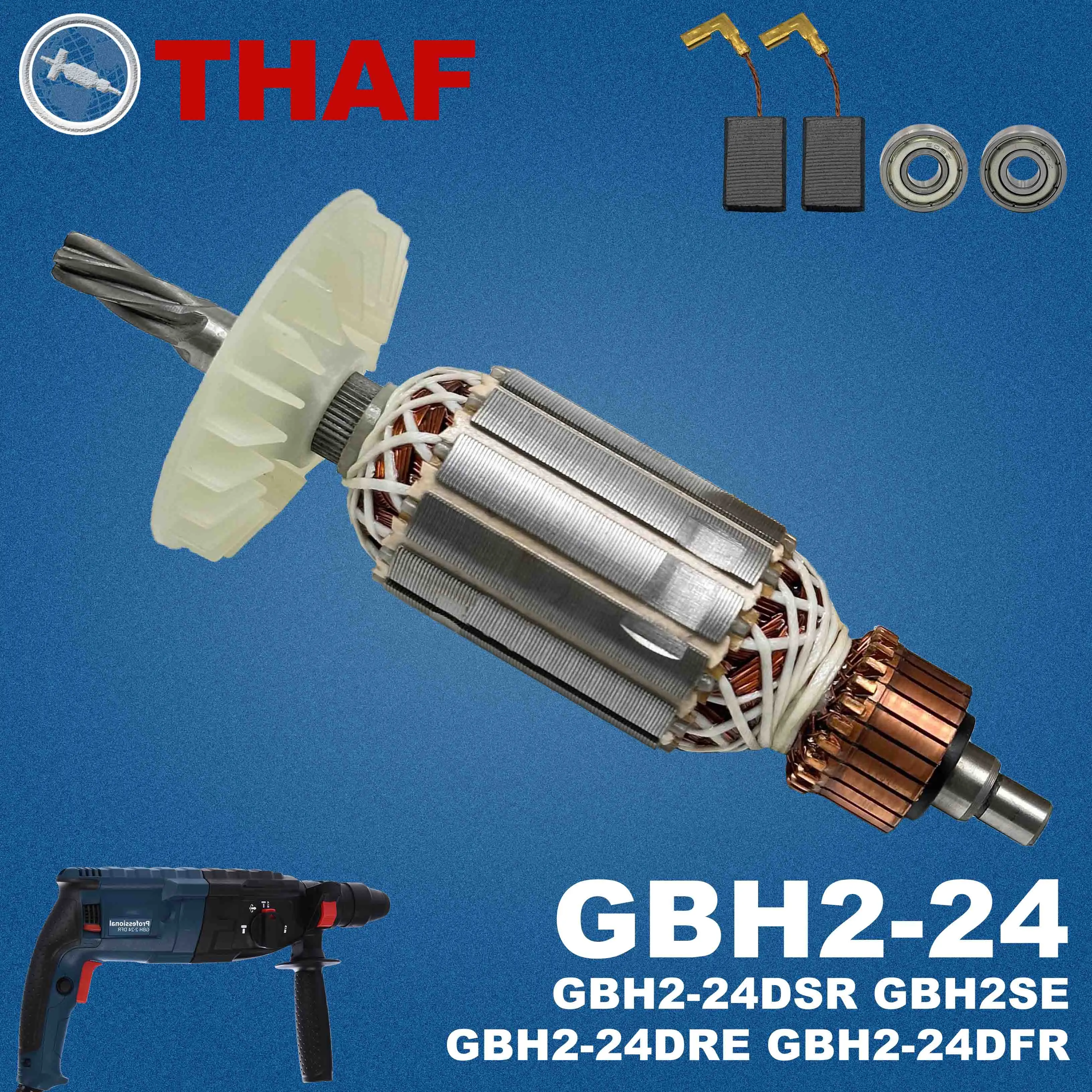AC 220V 240V GBH2-24 GBH2-24DSR GBH2-24DFR Armature Rotor For BOSCH GBH2SE GBH2-24DRE Spare Parts Rotary Hammer GBH 2-24
AC 220V 240V GBH2-24 GBH2-24DSR GBH2-24DFR Armature Rotor For BOSCH GBH2SE GBH2-24DRE Spare Parts Rotary Hammer GBH 2-24