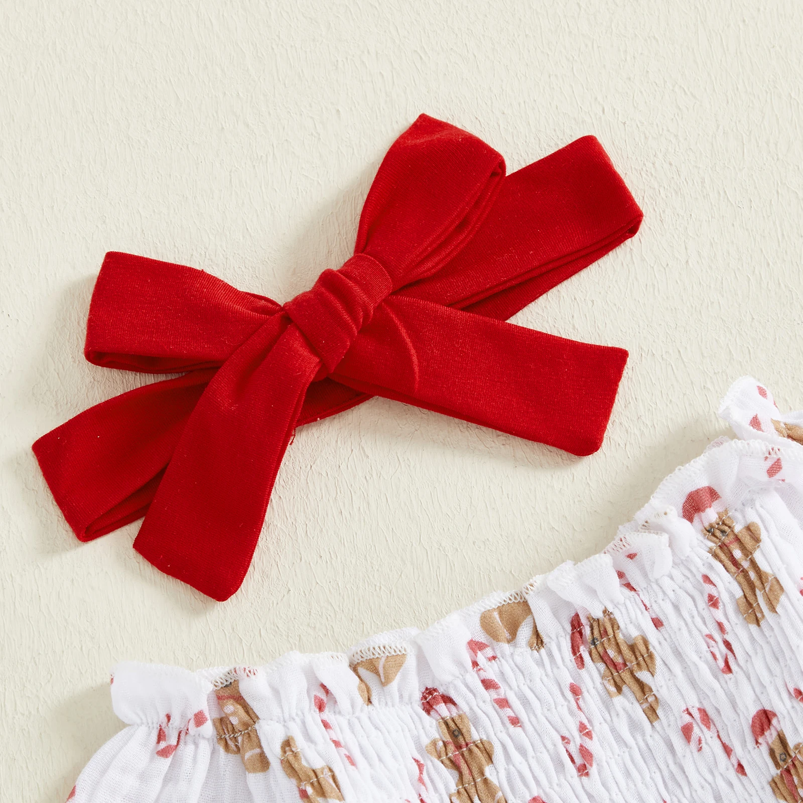 Рождественский наряд для маленьких девочек, пряничный комбинезон с длинными рукавами и повязкой на голову с бантом, комплект из 2 предметов
Рождественский наряд для маленьких девочек, пряничный комбинезон с длинными рукавами и повязкой на голову с бантом, комплект из 2 предметов