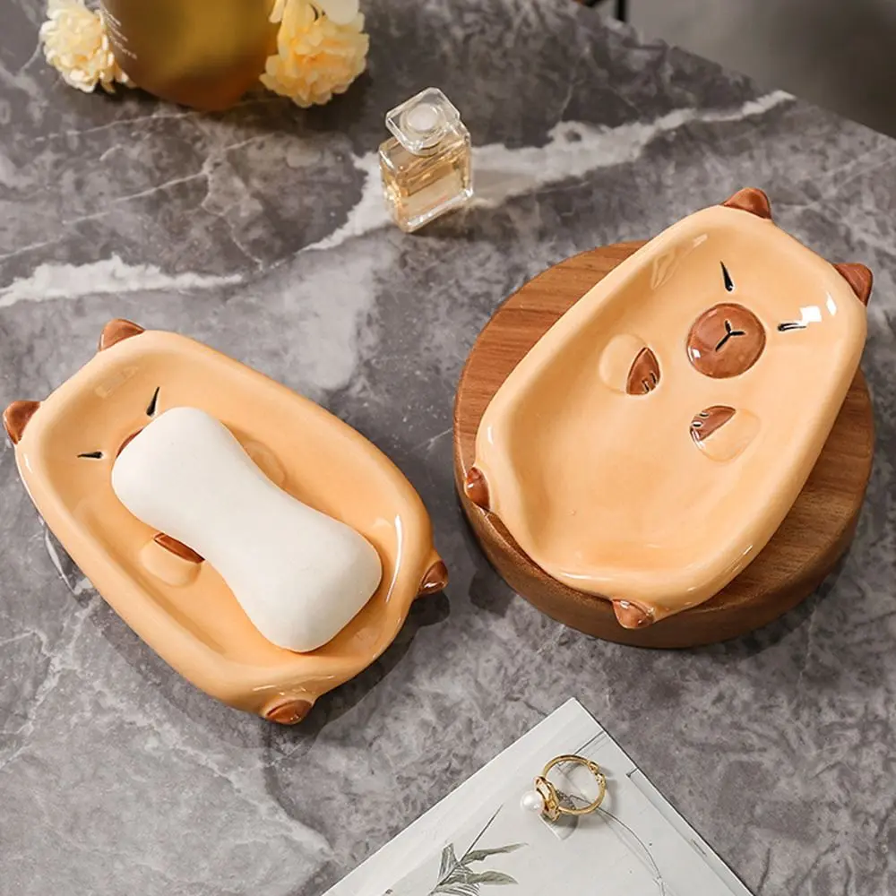 Ceramic Capybara Soap Tray Sloping Base Quick-dry Shower Soap Dish Thicken Cute Self Draining Soap Holder Universal Soap
Ceramic Capybara Soap Tray Sloping Base Quick-dry Shower Soap Dish Thicken Cute Self Draining Soap Holder Universal Soap