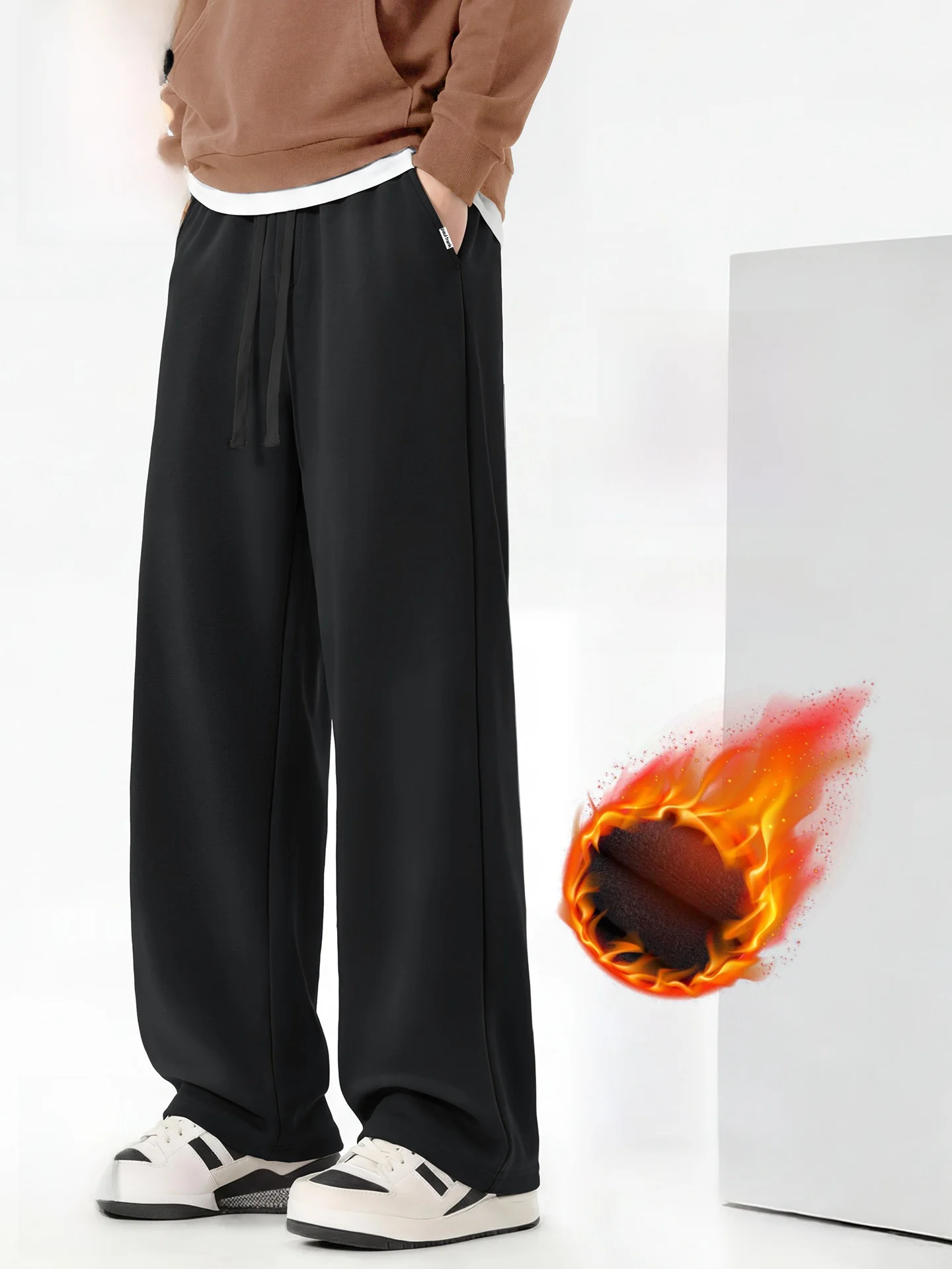 Мужские повседневные брюки на флисовой подкладке, свободного кроя, теплые зимние брюки, прямые штанины, с карманами, средняя посадка, полиэстер, хлопок
Мужские повседневные брюки на флисовой подкладке, свободного кроя, теплые зимние брюки, прямые штанины, с карманами, средняя посадка, полиэстер, хлопок