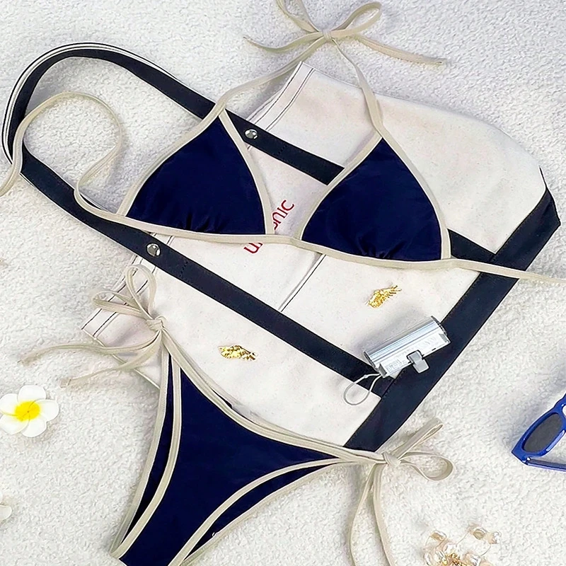 Vintage Blue Bikinis Set Triangle Border String Swimsuit Push Up Swimwear Backless Extrem Bikini Women Beach Outfit Bathing Suit
Vintage Blue Bikinis Set Triangle Border String Swimsuit Push Up Swimwear Backless Extrem Bikini Women Beach Outfit Bathing Suit