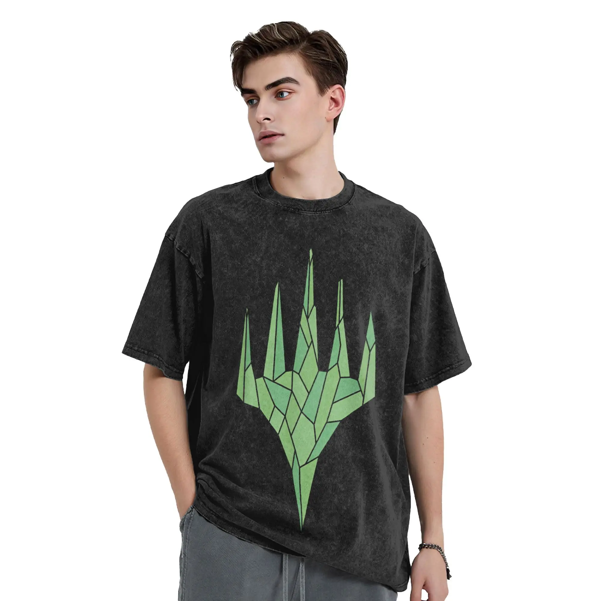 Washed T Shirts Magic Games Gathering MTG Green Crystal Vintage T-Shirt Oversize Streetwear Short Sleeve Graphic Tees Men Women
Washed T Shirts Magic Games Gathering MTG Green Crystal Vintage T-Shirt Oversize Streetwear Short Sleeve Graphic Tees Men Women