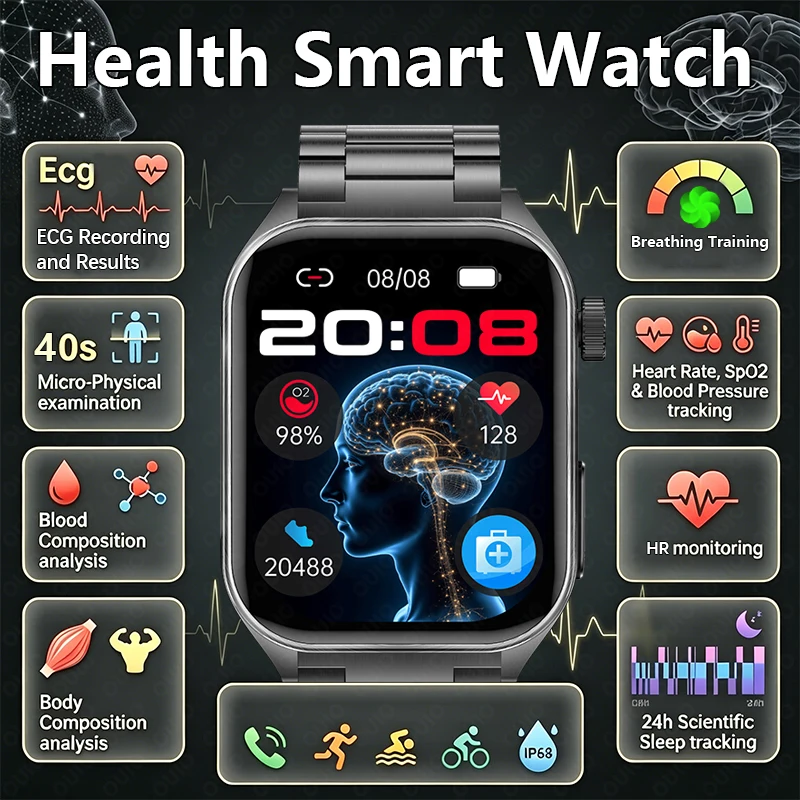 2026 New Men Health Smart Watch Uric Acid Blood Pressure Blood Oxygen ECG Heart Rate Exercise Mode Sleep Monitoring Smart Watch
2026 New Men Health Smart Watch Uric Acid Blood Pressure Blood Oxygen ECG Heart Rate Exercise Mode Sleep Monitoring Smart Watch