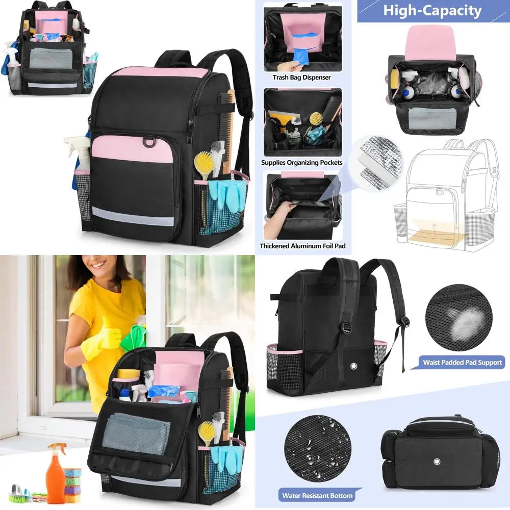 Розовый большой мешок для чистки с регулируемыми ремнями и несколькими карманами для уборки дома
Розовый большой мешок для чистки с регулируемыми ремнями и несколькими карманами для уборки дома