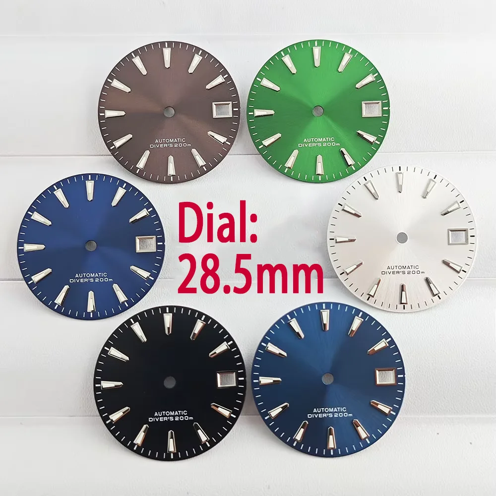 28.5mm dial Men's NH Watch 35 dial blue luminous hands are NH series 35/36 automatic mechanical movement watch accessories
28.5mm dial Men's NH Watch 35 dial blue luminous hands are NH series 35/36 automatic mechanical movement watch accessories