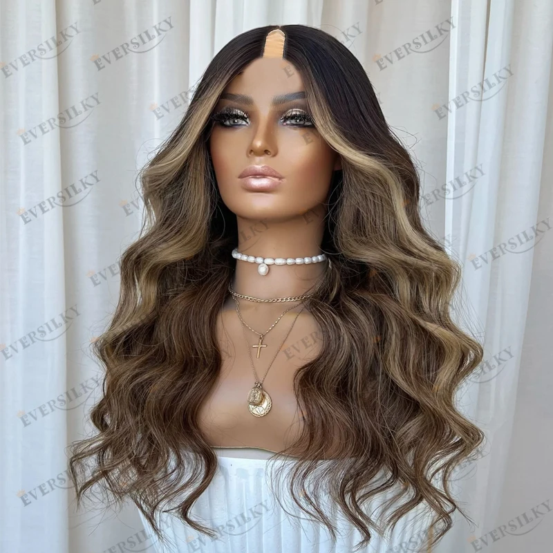 Eversilky Natural Virgin Human Hair Highlight Ashy Brown Machine Made U Part Wigs for Black Women Super Long Glueless V Part Wig
Eversilky Natural Virgin Human Hair Highlight Ashy Brown Machine Made U Part Wigs for Black Women Super Long Glueless V Part Wig