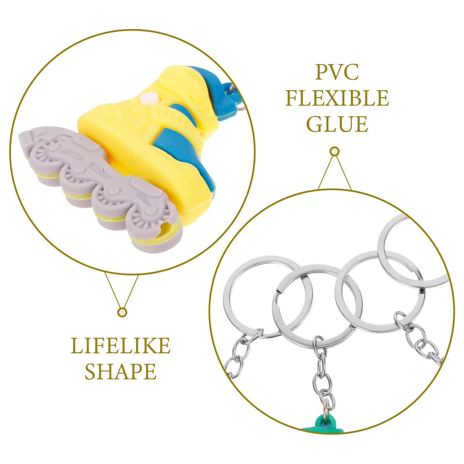 4Pcs Delicate Roller Skate Keychain Charm Polished Finish Bag Hanging Pendant for DIY Craft New Year Gift Decor
4Pcs Delicate Roller Skate Keychain Charm Polished Finish Bag Hanging Pendant for DIY Craft New Year Gift Decor