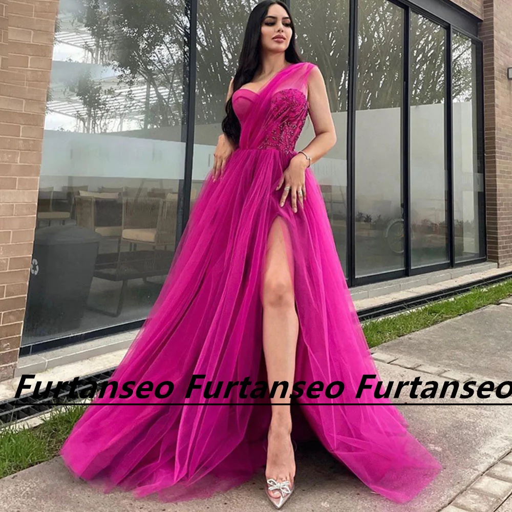 Laxsesu Tulle A-Line Evening Dress One-Shoulder Beading High Split Zipper Sleeveless Brush Train Party Birthday فساتين السهرة
Laxsesu Tulle A-Line Evening Dress One-Shoulder Beading High Split Zipper Sleeveless Brush Train Party Birthday فساتين السهرة
