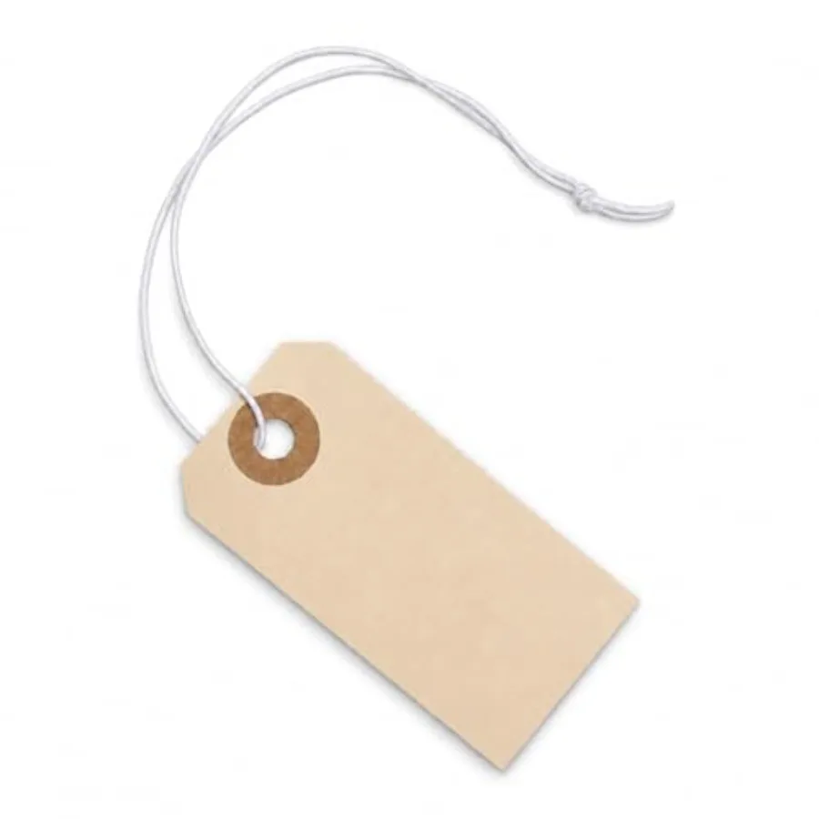 Paper Tags with Strings Attached Elastic- #1, 2 3/4" x 1 3/8", Box of Manila Shipping Label Tags with Elastic String and Reinfo
Paper Tags with Strings Attached Elastic- #1, 2 3/4" x 1 3/8", Box of Manila Shipping Label Tags with Elastic String and Reinfo