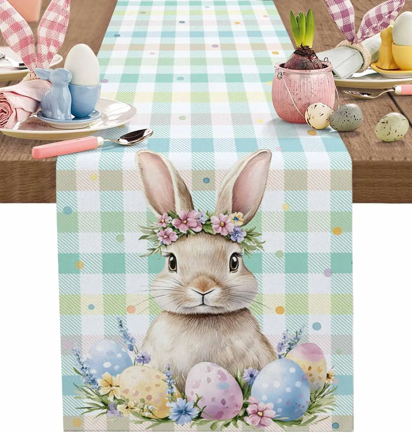 Пасхальные яйца, кролик, красочные клетчатые льняные скатерти, декор для праздничной вечеринки, весенние цветочные скатерти в горошек, пасхальные украшения
Пасхальные яйца, кролик, красочные клетчатые льняные скатерти, декор для праздничной вечеринки, весенние цветочные скатерти в горошек, пасхальные украшения