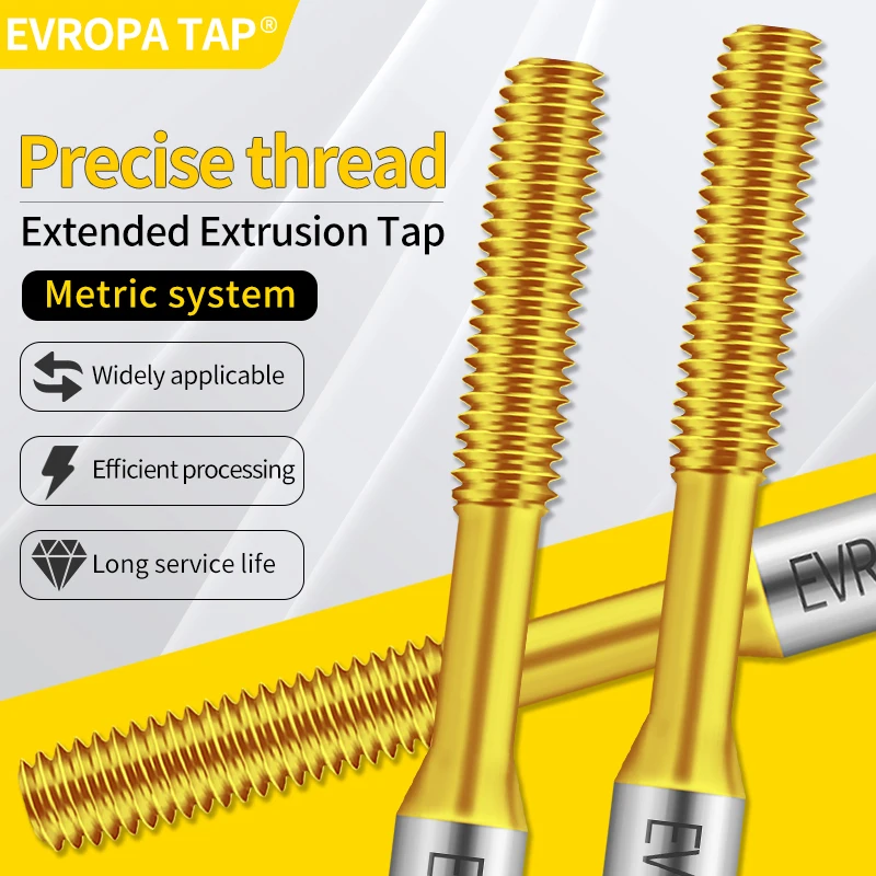 EVROPA TAP HSSE-M42 JIS Standard Long Shank 80L 100L 120L 150L Roll Forming Tap M1 M1.6 M2 M3 M4-M8 Machine Screw Thread Taps
EVROPA TAP HSSE-M42 JIS Standard Long Shank 80L 100L 120L 150L Roll Forming Tap M1 M1.6 M2 M3 M4-M8 Machine Screw Thread Taps