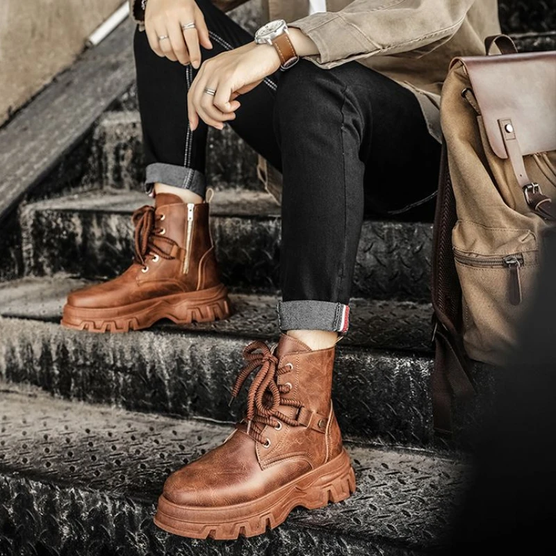 Height Increasing Lace Up Platform Leather Shoes for Men Thick Sole Legitimate In Promotion Man Casual Boots Shipping Free Retro
Height Increasing Lace Up Platform Leather Shoes for Men Thick Sole Legitimate In Promotion Man Casual Boots Shipping Free Retro