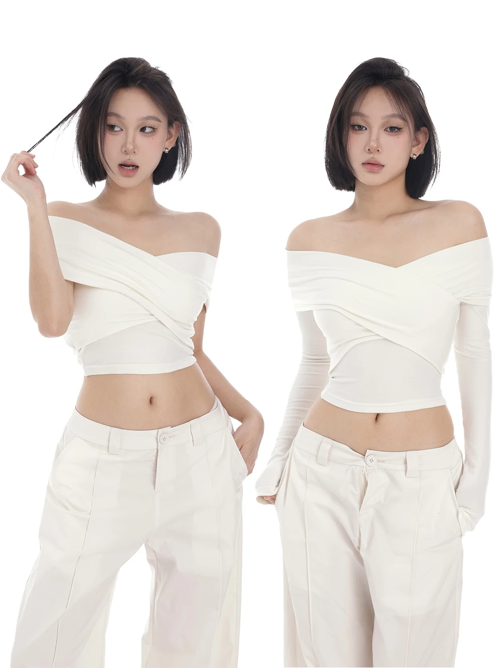 PEMPL Long Sve Knitted Base irt Versatile Slimming One oulder Overhead Spring Summer Street Sle V Ne ort Length
PEMPL Long Sve Knitted Base irt Versatile Slimming One oulder Overhead Spring Summer Street Sle V Ne ort Length