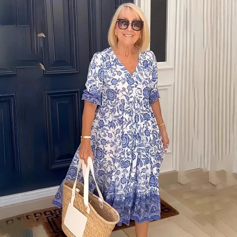 Summer Floral Print Dress For Women Casual Loose Elegant Beach Party Maxi Dresses Robe Femme Fashion Female New Vestidos 2025
Summer Floral Print Dress For Women Casual Loose Elegant Beach Party Maxi Dresses Robe Femme Fashion Female New Vestidos 2025