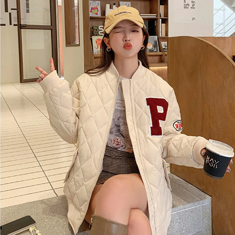 Baseball Uniform Jacket Women Winter 2022 New Korean Loose Fashion All-match Oversized Down Cotton Coat
Baseball Uniform Jacket Women Winter 2022 New Korean Loose Fashion All-match Oversized Down Cotton Coat