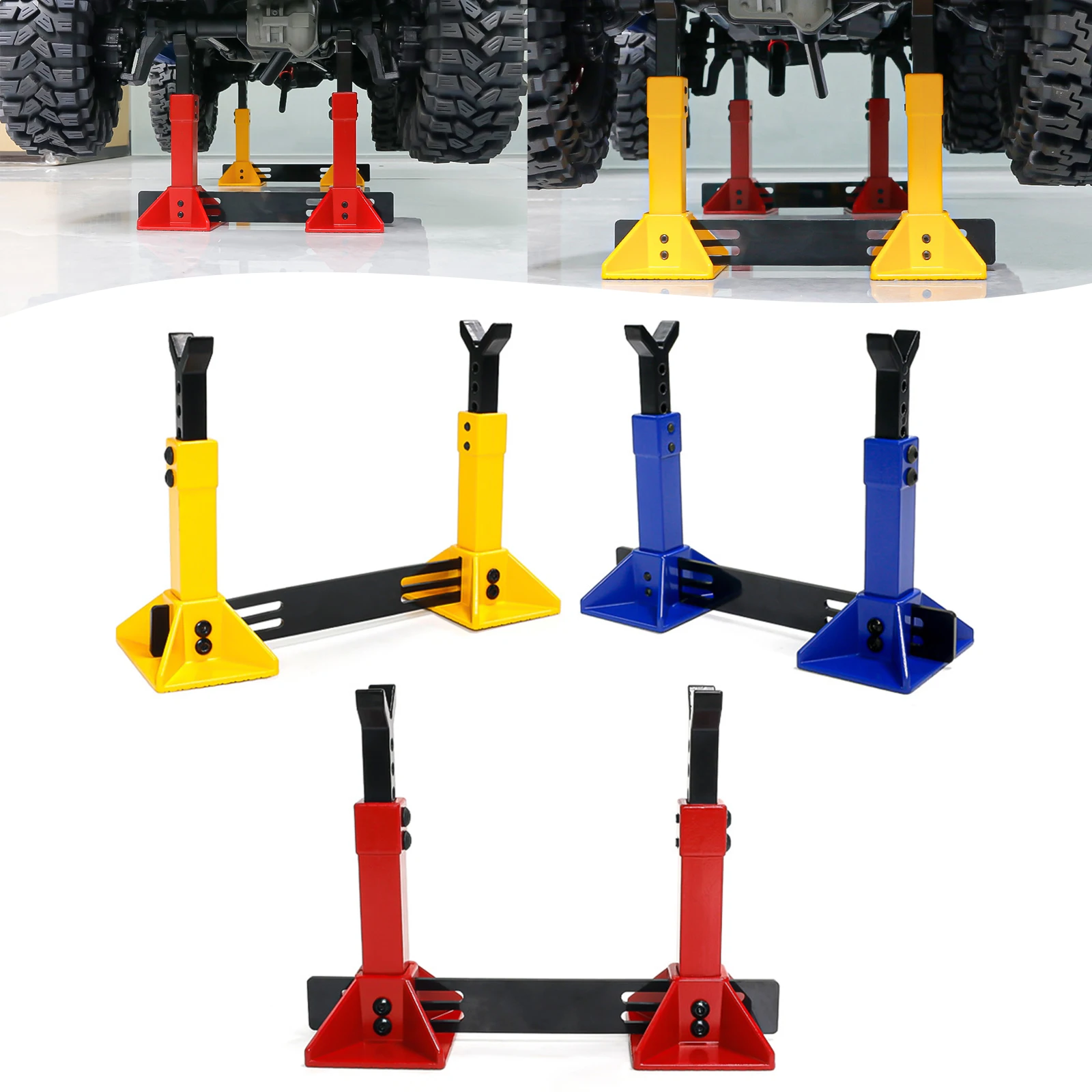 Universal Metal Hi-Lift Jack Stand Set For 1/10 RC TRAXXAS TRX-4 SCX-10 Crawler
Universal Metal Hi-Lift Jack Stand Set For 1/10 RC TRAXXAS TRX-4 SCX-10 Crawler