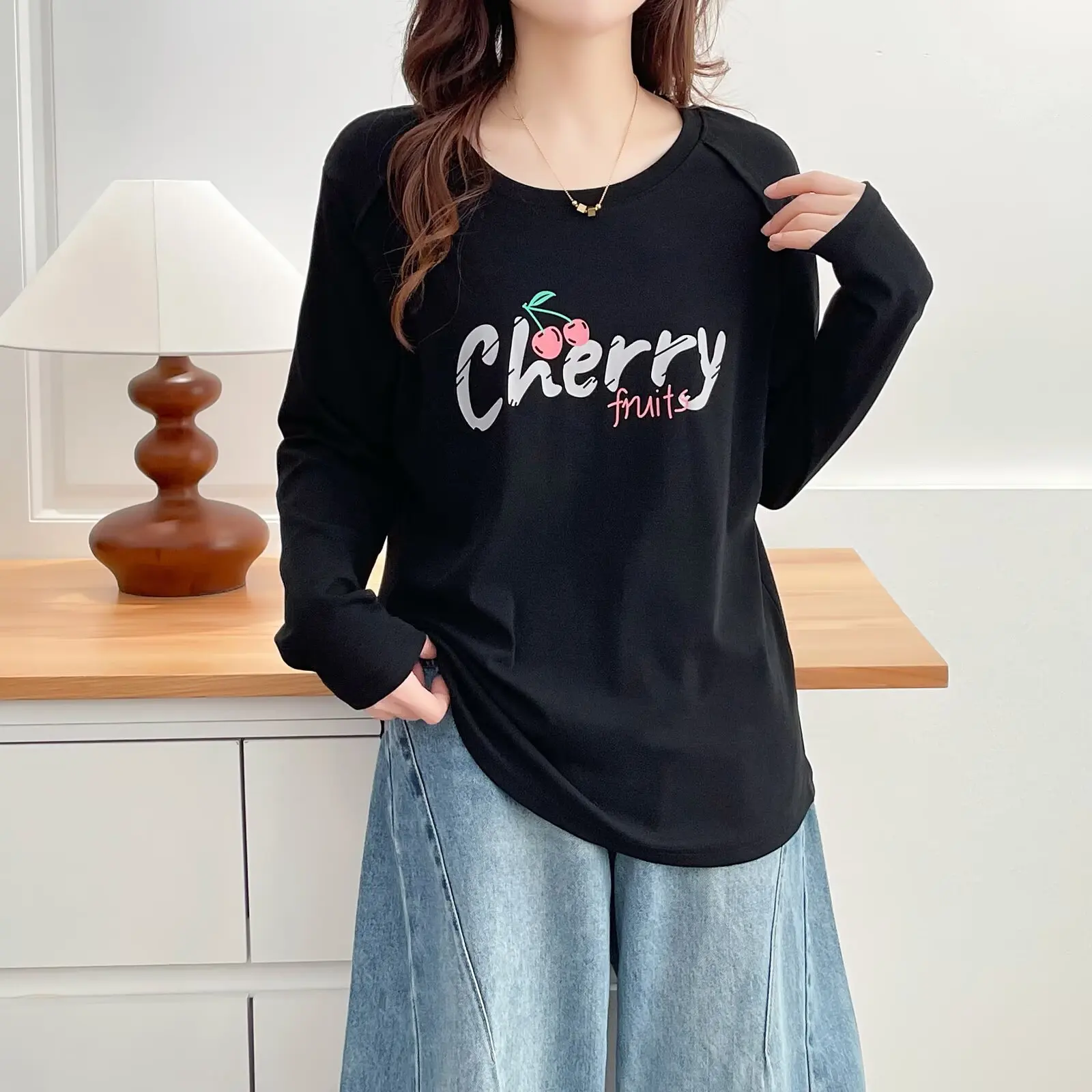 XXXXL модная женская футболка больших размеров, осенние новые простые базовые топы с длинными рукавами и принтом вишни 8226
XXXXL модная женская футболка больших размеров, осенние новые простые базовые топы с длинными рукавами и принтом вишни 8226