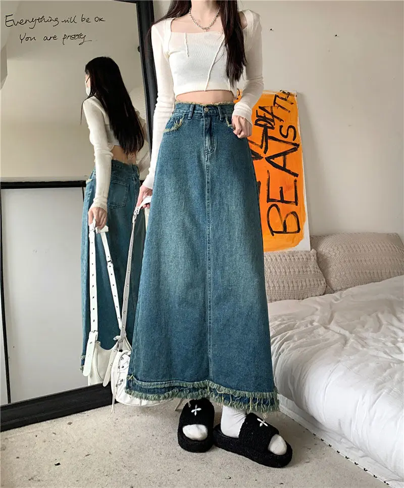New Long Denim Skirt For Women's High-Waisted Straight-Leg French Tail Skirt Pear-Shaped Body Modeling Summer 2024 Fashion
New Long Denim Skirt For Women's High-Waisted Straight-Leg French Tail Skirt Pear-Shaped Body Modeling Summer 2024 Fashion