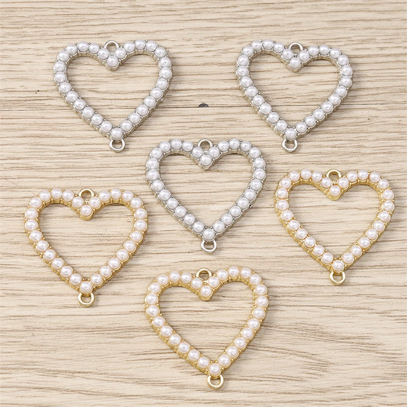 10pcs 26x26mm Elegant Pearl Love Heart Charms Connectors for Jewelry Making DIY Bracelets Necklaces Handmade Crafts Accessories
10pcs 26x26mm Elegant Pearl Love Heart Charms Connectors for Jewelry Making DIY Bracelets Necklaces Handmade Crafts Accessories