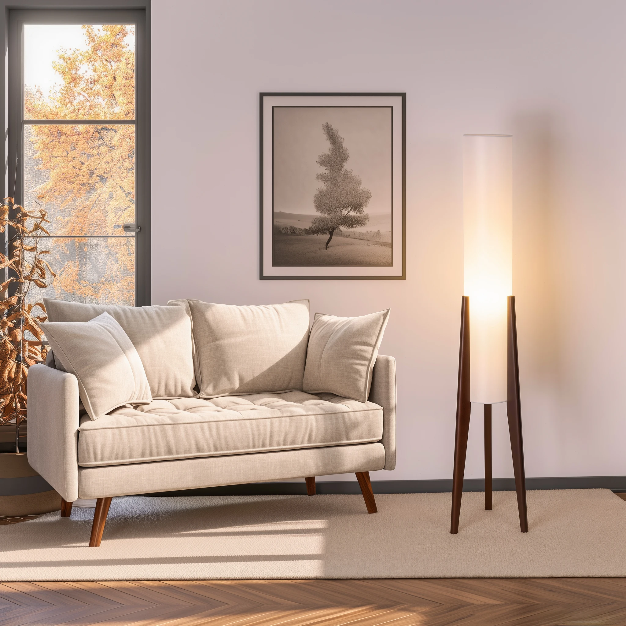 Fabric Floor Lamp Wood Finish Tripod, Cylinder Shade Tall Standing Lamp, Rustic Living Room Floor Lamp, Vintage Style Standing L
Fabric Floor Lamp Wood Finish Tripod, Cylinder Shade Tall Standing Lamp, Rustic Living Room Floor Lamp, Vintage Style Standing L