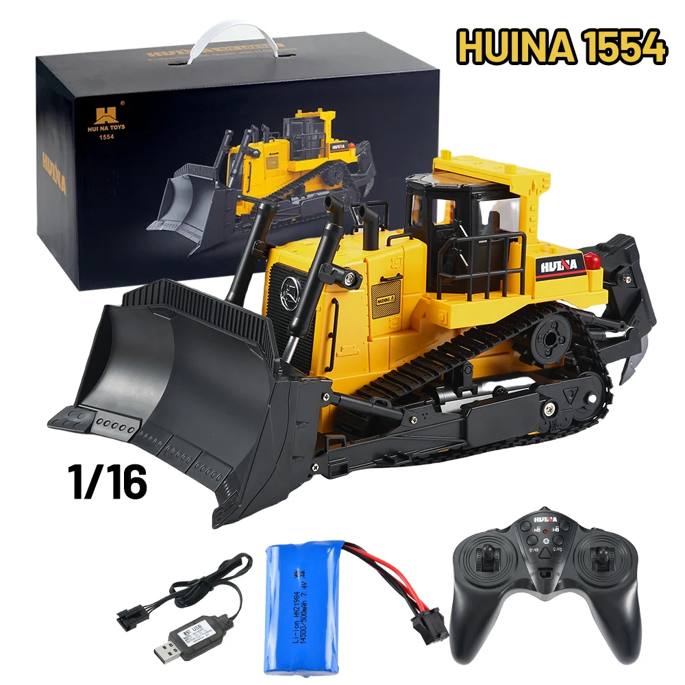 HUINA 1554 1/16 2.4G Remote Control Bulldozer Strong Power Simulation Modeling Lighting Sound Effect Kid Adult Engineering Toy
HUINA 1554 1/16 2.4G Remote Control Bulldozer Strong Power Simulation Modeling Lighting Sound Effect Kid Adult Engineering Toy