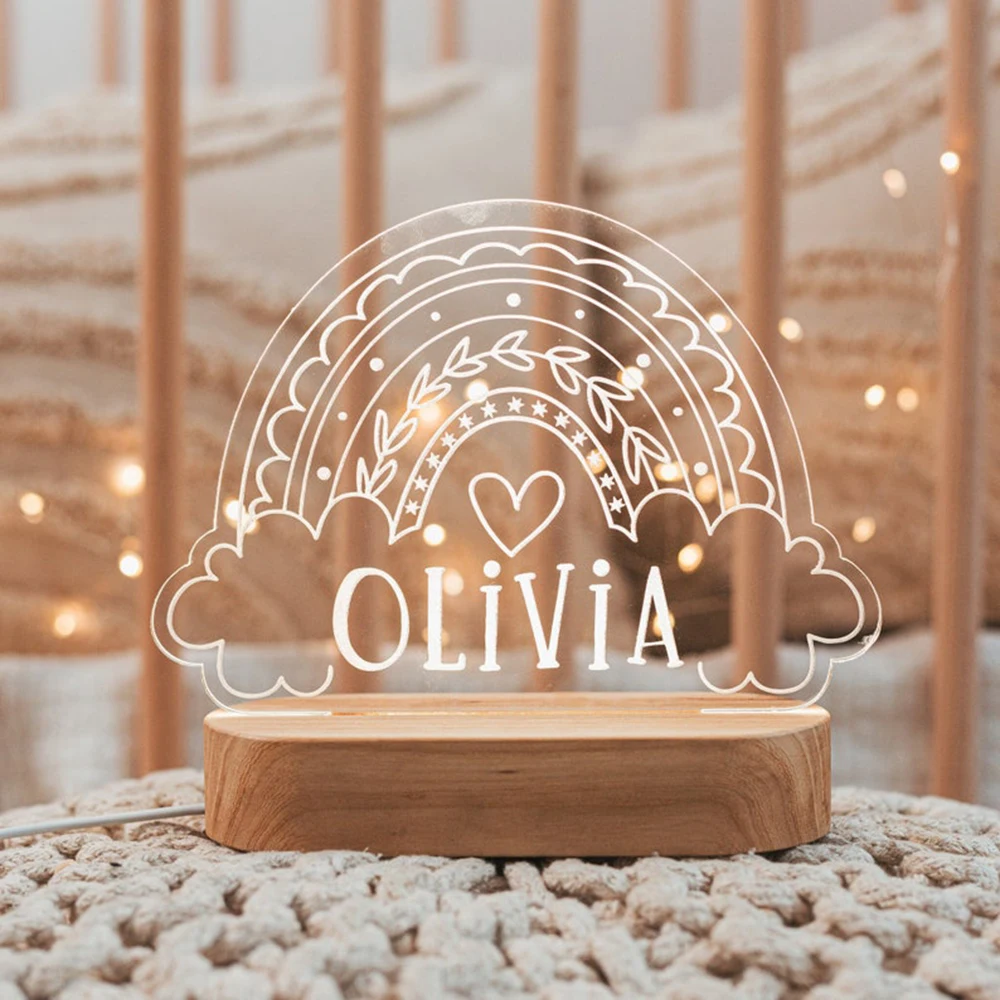 Cute Kids Rainbow Night Light Personalized Custom Name LED Soft Light USB Rechargeable Safe Nursery Bedroom Decor Christmas Birt
Cute Kids Rainbow Night Light Personalized Custom Name LED Soft Light USB Rechargeable Safe Nursery Bedroom Decor Christmas Birt