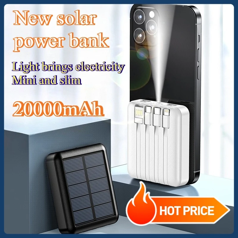 New 20000mAh Solar Power Bank Small and Portable with Built-in Cable for Iphone 16 15 14 13 12
New 20000mAh Solar Power Bank Small and Portable with Built-in Cable for Iphone 16 15 14 13 12