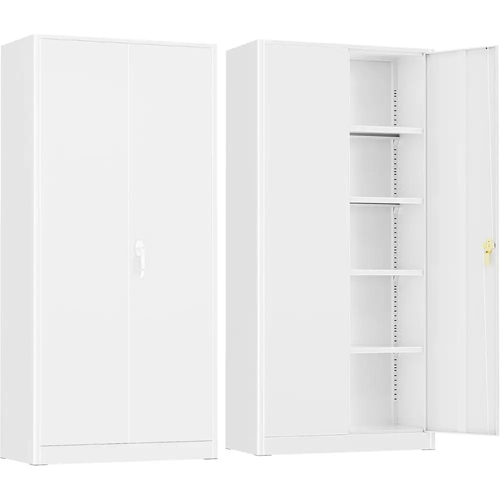 72-Inch Lockable Metal Storage Cabinet with Adjustable Shelves for Garage, Home Office, Pantry (White)
72-Inch Lockable Metal Storage Cabinet with Adjustable Shelves for Garage, Home Office, Pantry (White)