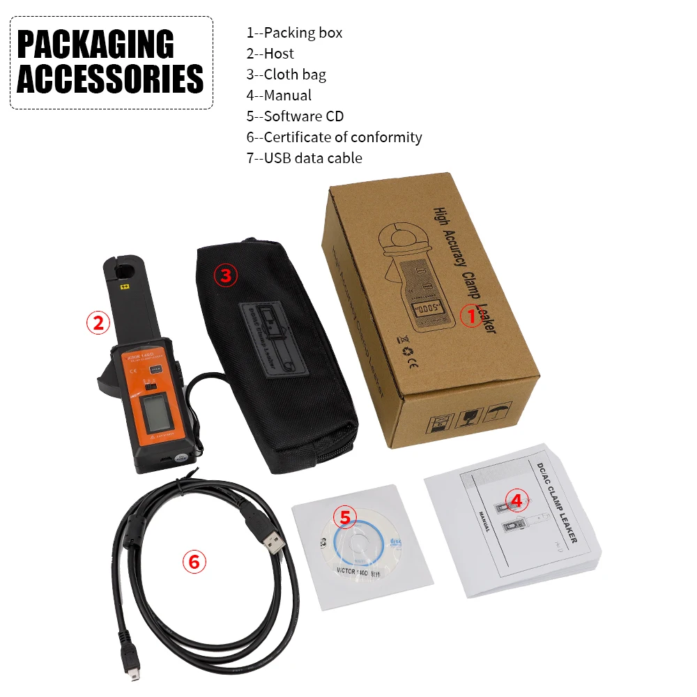 VICTOR 140D Clamp Leakage Current Meter DC/AC Car Dark Current Tester Digital Integration Technology Non-contact Measurement
VICTOR 140D Clamp Leakage Current Meter DC/AC Car Dark Current Tester Digital Integration Technology Non-contact Measurement