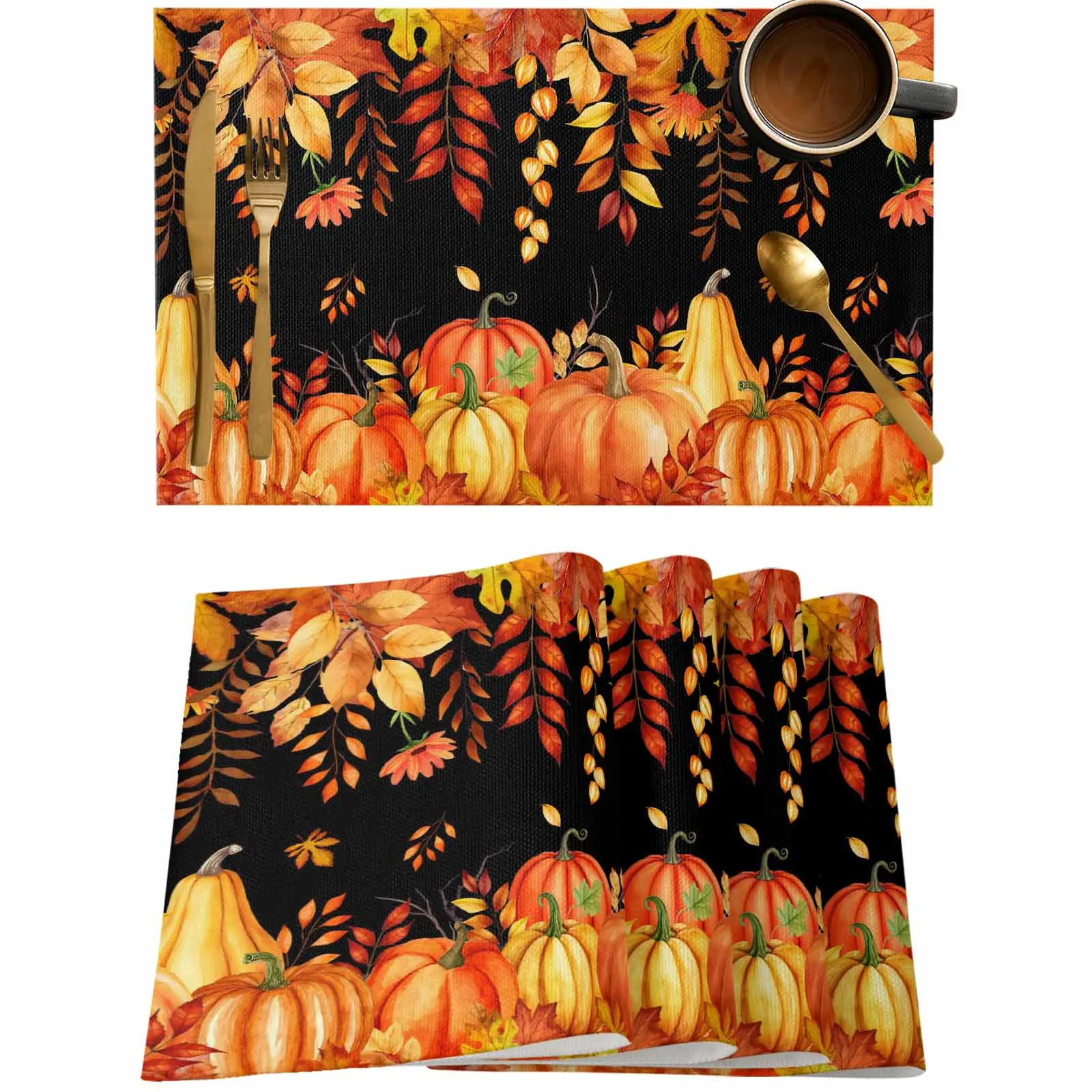 4/6 Pcs Retro Orange Pumpkin Deciduous Placemat Wedding Party Dining Decor Linen Table Mat Kitchen Accessories
4/6 Pcs Retro Orange Pumpkin Deciduous Placemat Wedding Party Dining Decor Linen Table Mat Kitchen Accessories