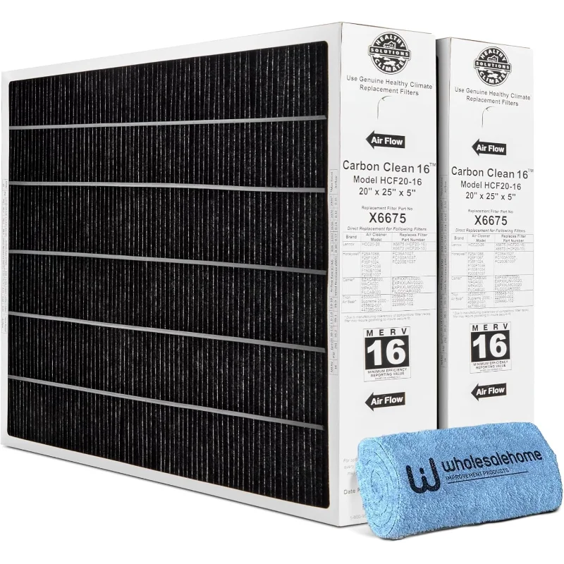 Lennox X6675 20x25x5 Air Filter, Lennox Healthy Climate Carbon Clean Merv 16 Home Furnace Filter for HVAC system
Lennox X6675 20x25x5 Air Filter, Lennox Healthy Climate Carbon Clean Merv 16 Home Furnace Filter for HVAC system