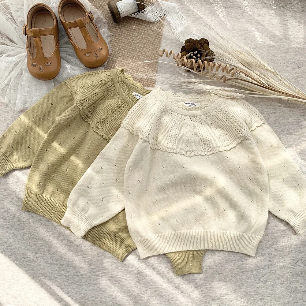 Baby Girl Pullover Lace Round Neck Hollow Out Knitted Sweater Infant Sweater Princess Raglan Long Sleeves Autumn Winter Clothing
Baby Girl Pullover Lace Round Neck Hollow Out Knitted Sweater Infant Sweater Princess Raglan Long Sleeves Autumn Winter Clothing