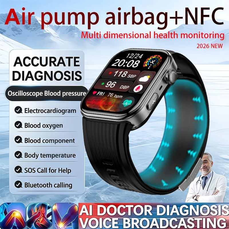 2026 New Health Monitor Smart Watch Blood Pressure Lipid Uric Acid ECG NFC Body Temperature Bluetooth Call Health Smartwatch
2026 New Health Monitor Smart Watch Blood Pressure Lipid Uric Acid ECG NFC Body Temperature Bluetooth Call Health Smartwatch