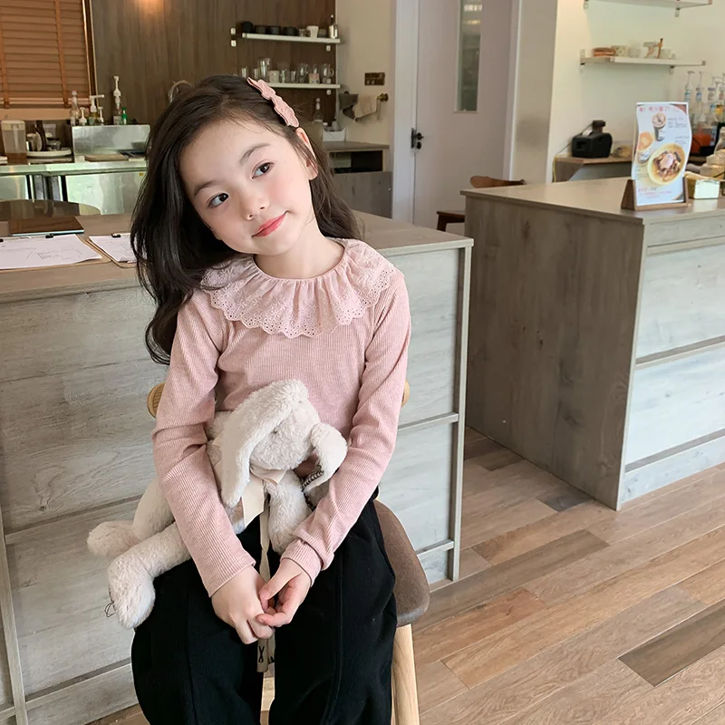 2023 Autumn New Girls Soft Lace Collar Casual Simple Solid Color Top Children Clothing Kids Undershirt Korean
2023 Autumn New Girls Soft Lace Collar Casual Simple Solid Color Top Children Clothing Kids Undershirt Korean