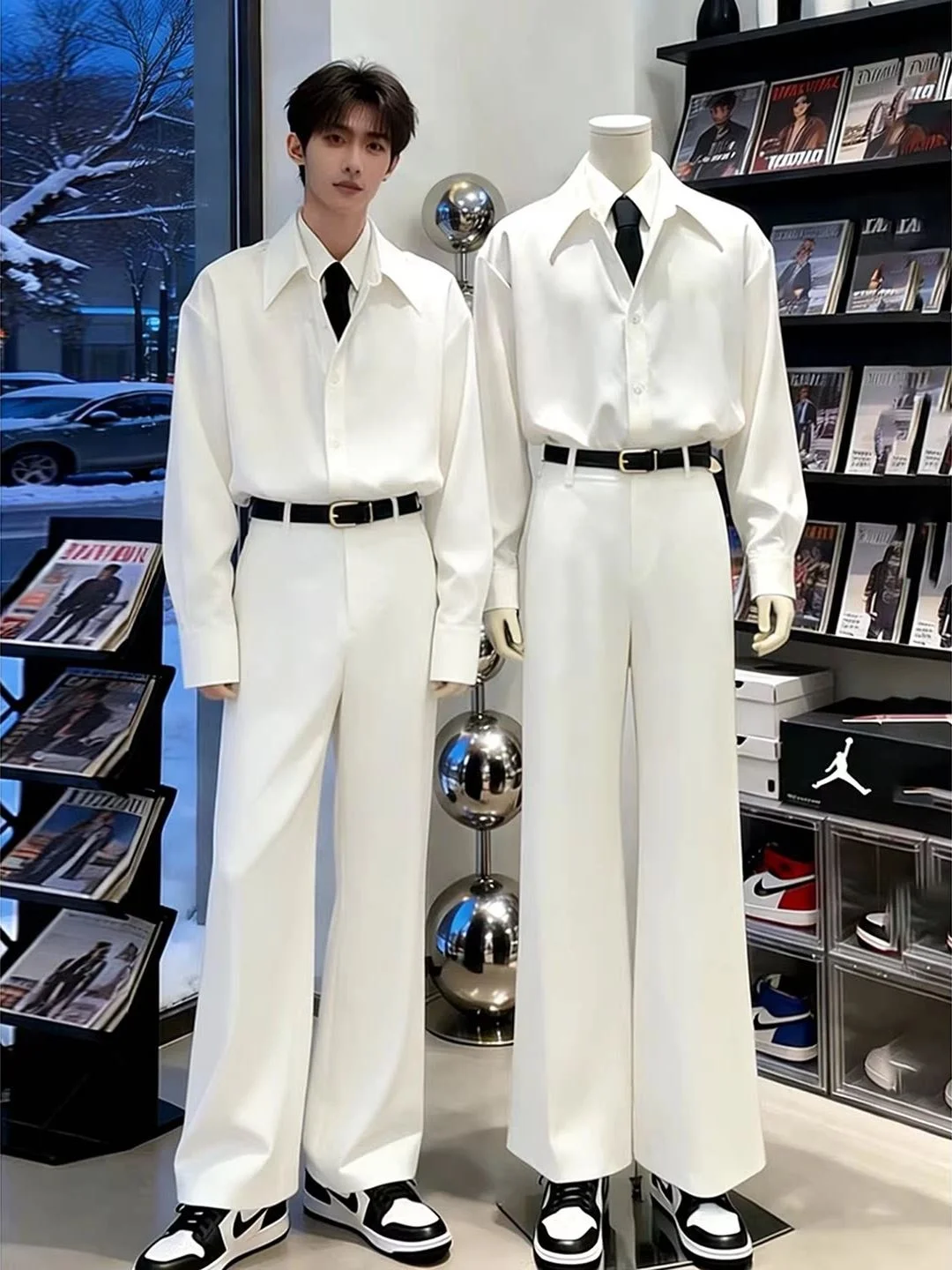 Cleanfit White Slimming Micro Flared Men's Suit Pants Casual Straight Leg Trousers for Teenagers Summer Season Simple Style
Cleanfit White Slimming Micro Flared Men's Suit Pants Casual Straight Leg Trousers for Teenagers Summer Season Simple Style