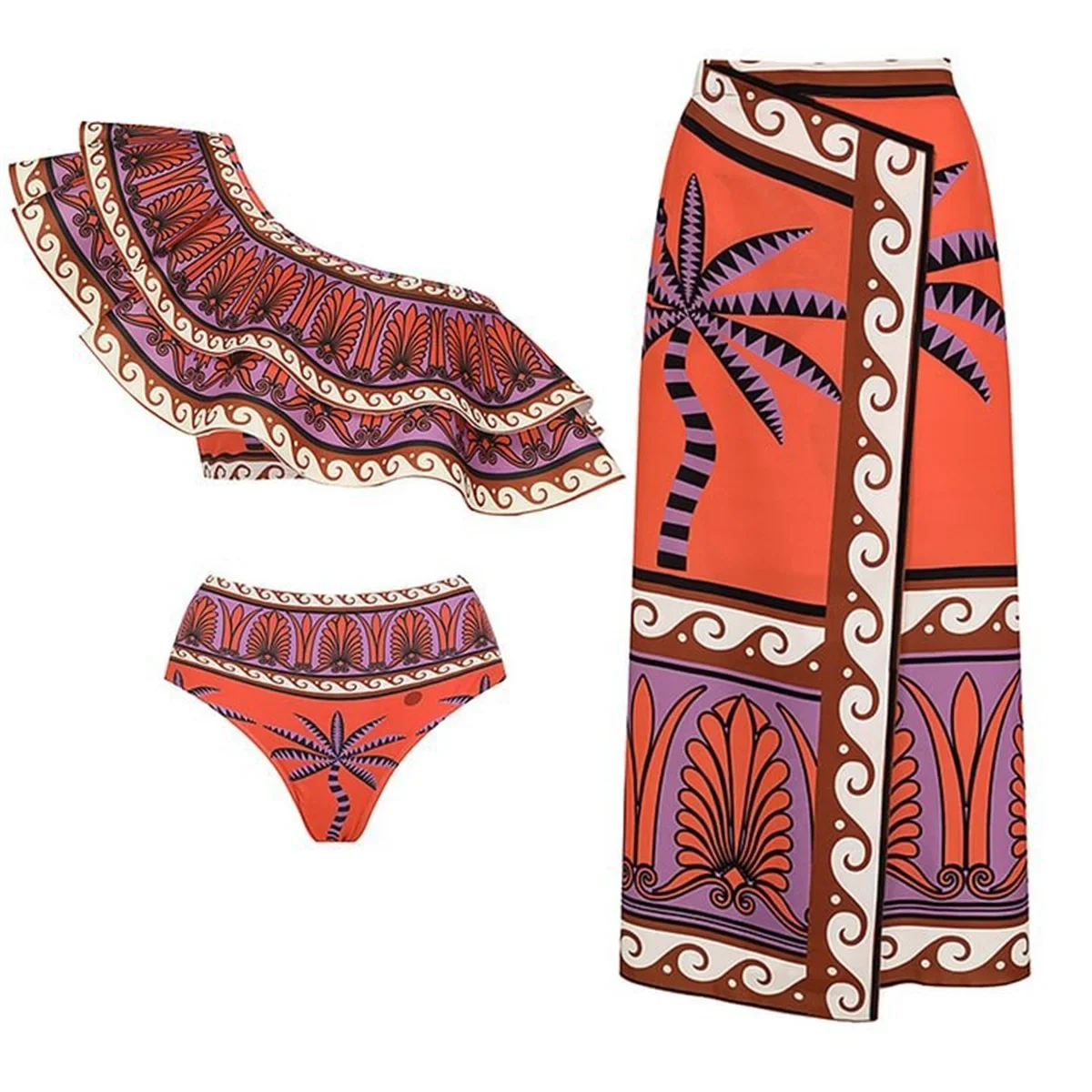 3Pcs Shoulder Ruffle Bikini With Long Skirt Sexy Women Swimsuit Female Swimwear Push Up Swim Suits Biquini Bodysuit Beachwear
3Pcs Shoulder Ruffle Bikini With Long Skirt Sexy Women Swimsuit Female Swimwear Push Up Swim Suits Biquini Bodysuit Beachwear