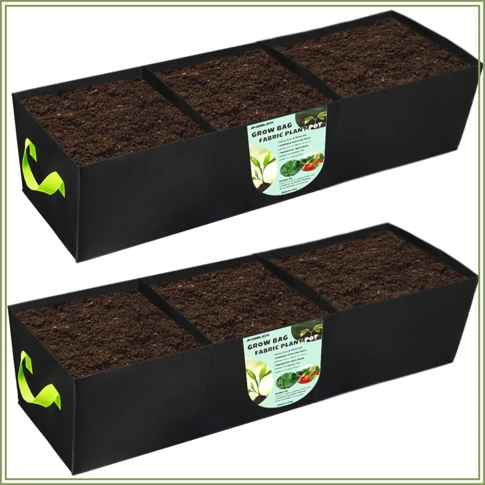 2Pcs 14 Gallon Rectangle Grow Bags, 3-Grid Fabric Pots with Handles
2Pcs 14 Gallon Rectangle Grow Bags, 3-Grid Fabric Pots with Handles